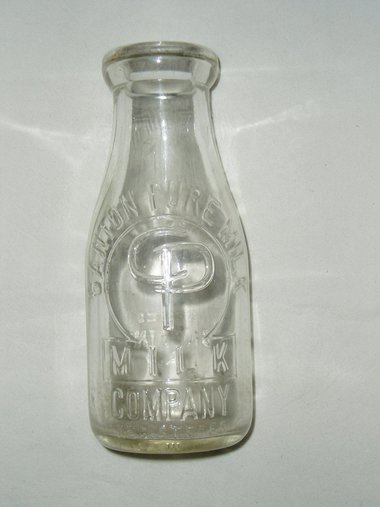 Vintage Milk Bottle, Canton Milk Company, One Pint