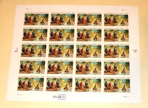 California Gold Rush, Full Mint Stamp Sheet, Scott #3316