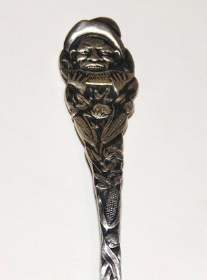 Sterling Silver Spoon, Black Man Eating Watermelon, Carter Bldg, Houston Tex