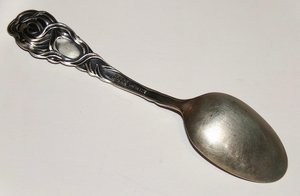 Sterling Silver Spoon, Black Man Eating Watermelon, Carter Bldg, Houston Tex