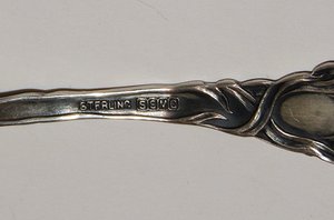 Sterling Silver Spoon, Black Man Eating Watermelon, Carter Bldg, Houston Tex