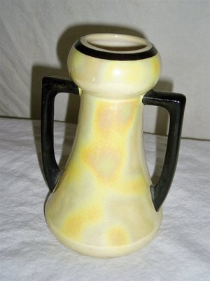 Czech 2-Handled Vase, Porcelain Opalescent Glaze