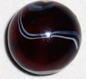 Vintage Toy Marble CAC Christensen Striped Transparent, 27/32", Free USA Shipping