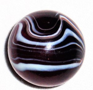 Vintage Toy Marble CAC Christensen Striped Transparent, 27/32", Free USA Shipping