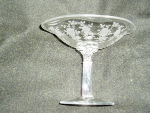 Elegant Depression Glass, Crystal Compote, Fostoria Willowmere