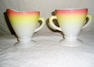 Mid-Century Retro Cream and Sugar