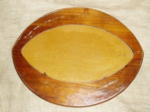 Antique Wood Inlaid Marquetry Communion Tray, Folk Art