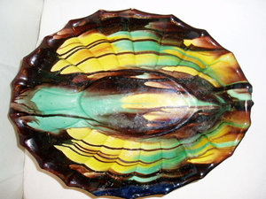 Fruit Console Bowl, Ceramic, Wild End-of-Day Colors
