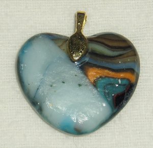 Melted Marble Heart Pendant with Bail, Dave McCullough Appalachian Runs