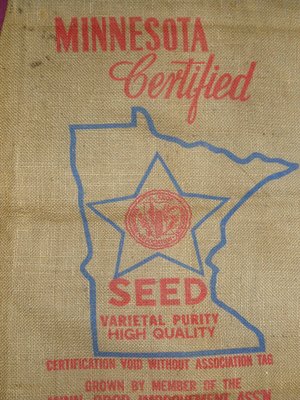 Burlap Sack, Minnesota Certified Seed, Map of State