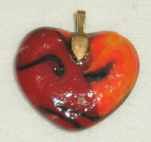 Melted Marble Heart Pendant with Bail, Dave McCullough Appalachian Runs