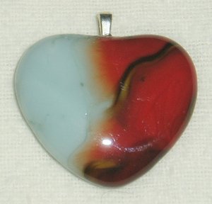 Melted Marble Heart Pendant with Bail, Dave McCullough Appalachian Runs