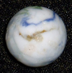 Crockery Marble, Green and Blue Lined, 25/32", .800", Free USA Shipping