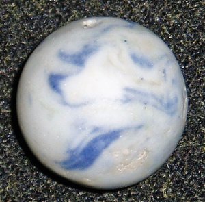 Crockery Marble, Green and Blue Lined, 25/32", .800", Free USA Shipping