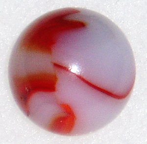Peltier Flaming Red Zebra, .655" 21/32" Mint Marble, Free USA Shipping