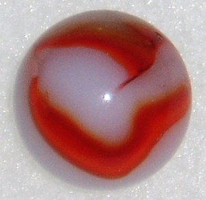 Peltier Flaming Red Zebra, .655" 21/32" Mint Marble, Free USA Shipping