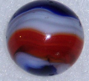 Akro Agate Popeye Corkscrew Marble, Red Blue, .721" 23/32" Free USA Shipping