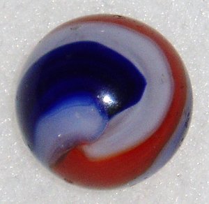 Akro Agate Popeye Corkscrew Marble, Red Blue, .721" 23/32" Free USA Shipping