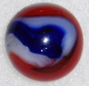 Akro Agate Popeye Corkscrew Marble, Red Blue, .721" 23/32" Free USA Shipping