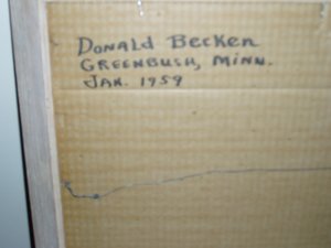 Original Vintage Oil Painting, Donald Becken, Covered Wagon, 16 x 20