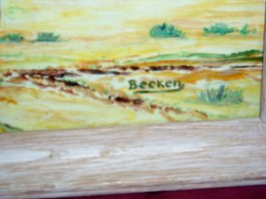 Original Vintage Oil Painting, Donald Becken, Indian Chase, 16 x 20