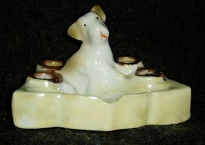 Dog Cigarette Holder, Porcelain Ceramic, Made In Japan