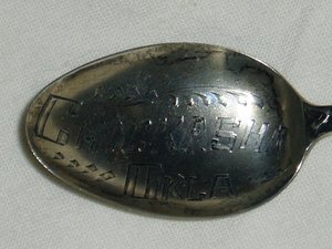 Sterling Silver Figural Spoon, Indian, Corn, Chickasha Okla., Free USA Shipping
