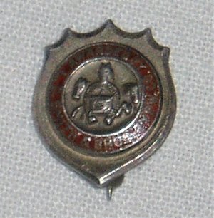 Sterling Silver Typing Award Pinback, L. C. Smith Typewriters, Free Shipping