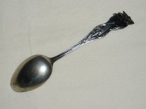 Sterling Silver Figural Spoon, Indian, Corn, Chickasha Okla., Free USA Shipping