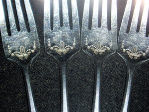 Community Silverplate, "Adam" Salad Fork x 4, Free USA Shipping