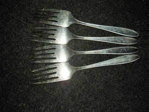 Community Silverplate, "Adam" Salad Fork x 4, Free USA Shipping