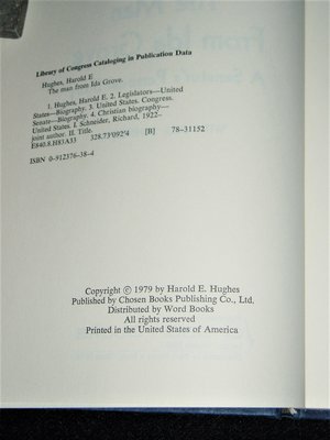 Autographed First Edition, Harold E. Hughes, The Man From Ida Grove