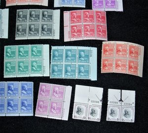 Postage Stamps, Plate Blocks Presidential Series, 1938, Scott Catalog #803-832, Add. Stamps Ship Free