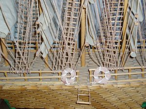 Matchstick Ship, Prison Art, Huge 5' One-Of-A-Kind, Local Pick-up Only