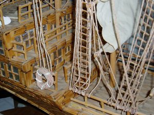 Matchstick Ship, Prison Art, Huge 5' One-Of-A-Kind, Local Pick-up Only