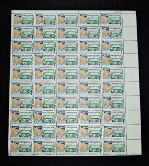 Mint 4c Stamp Sheet, Water Conservation, Scott Catalog #1150 x 50 Stamps