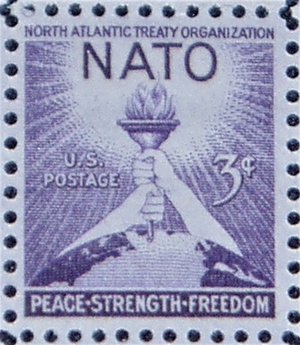 Mint 3c Stamp Sheet, NATO, Scott Catalog #1008 x 100 Stamps