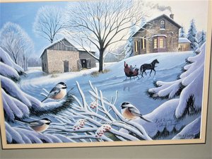 Framed Autographed Print, Patrick J. Costello, Winter Scene