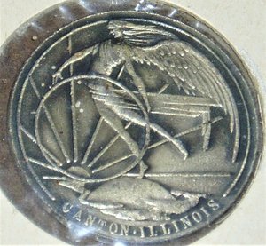 Token Canton Illinois 1925 Centennial Art Nouveau Winged Woman