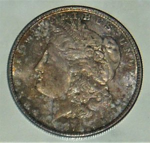 Morgan Silver Dollar 1878-S CH BU Prooflike Rainbow Toning