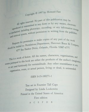 First Edition, An Independent Woman, Howard Fast, Immigrants Saga