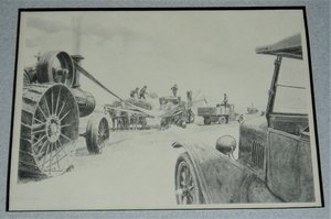 Framed Print, Don Graytek, Threshing Machine,
