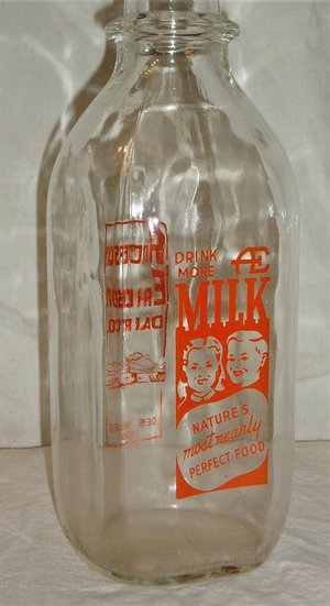 Vintage Milk Bottle, Anderson Erickson, Des Moines Iowa
