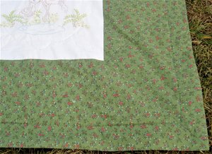 Vintage Quilt Handsewn Handstitched, Embroidered Doe/Fawn Panels
