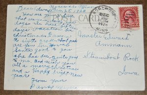 Postcard, Santa with Earphones, Writing Lists