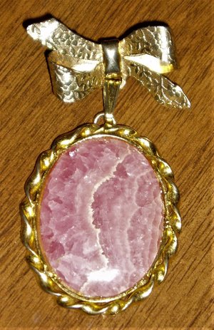 Vintage Rhodochrosite Brooch Pin, New Old Stock