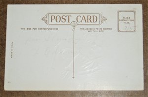 Postcard, Santa Sitting by Edge of Woods