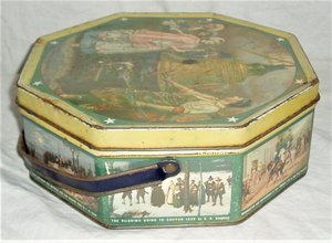 Sunshine Biscuits Liberty Bell Handled Tin