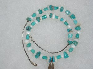 Sterling Cross and Turquoise Necklace, Southwestern Style