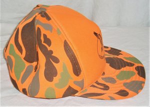 Ducks Unlimited Hat Cap, Orange Camo Sponsor, Adjustable Hook and Loop